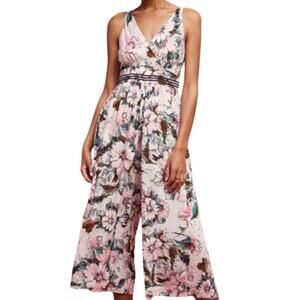 Plenty by Tracy Reese Gwyneth Floral Wide Leg Jumpsuit Wide Straps Sz 6